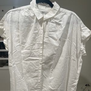 Madewell White Short Sleeve Button Up Sz  M